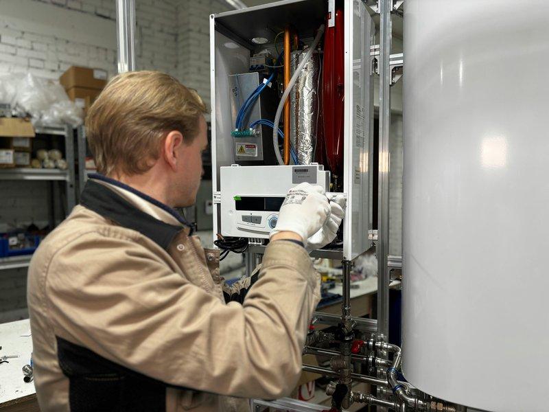 Technician working on energy equipment